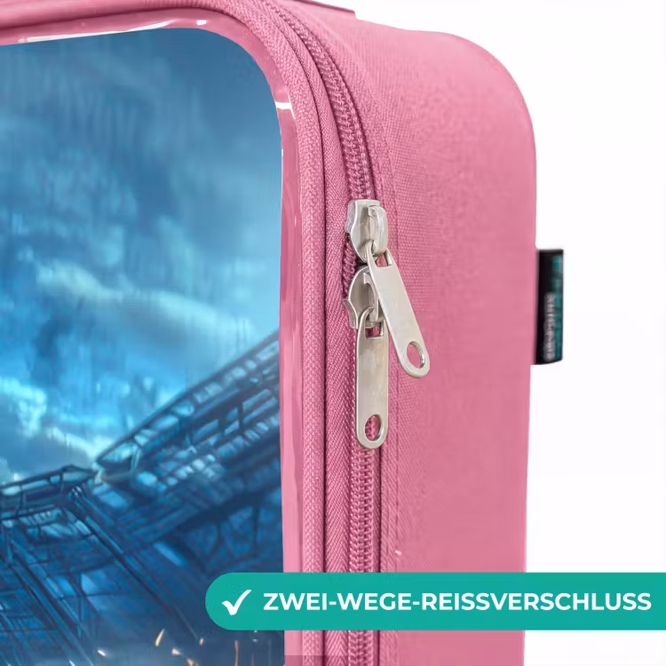 Kinderkoffer Rosa - T-Rex als Fußballer im vollen Stadion — 5