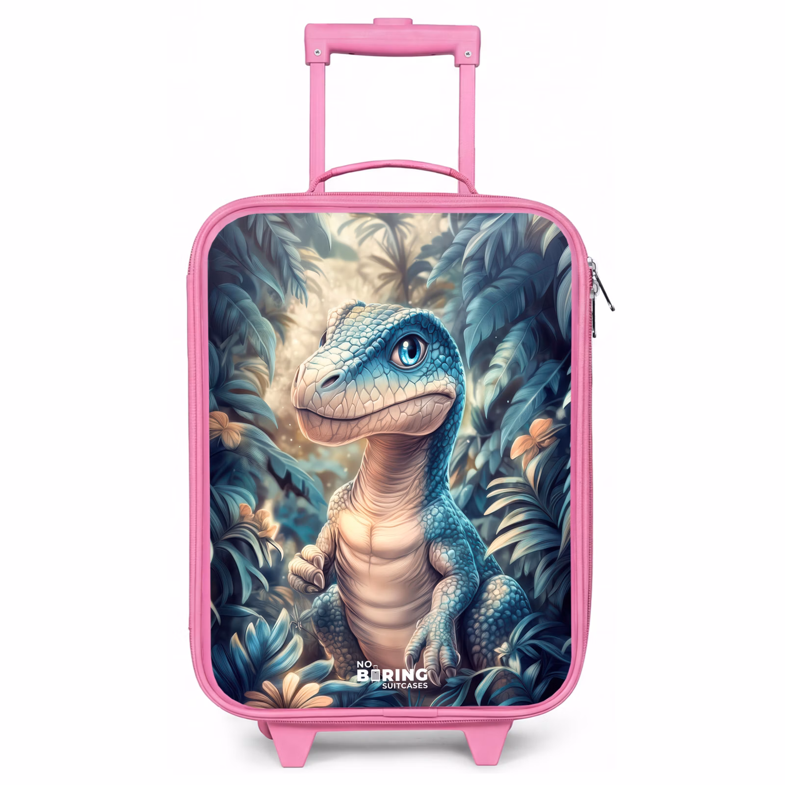 Kinderkoffer Rosa - Dino im mystischen Dschungel mit Mondlicht — 1
