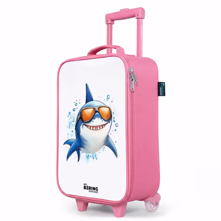 Kinderkoffer Rosa - Cooler Hai mit Sonnenbrille im Wasser — 8