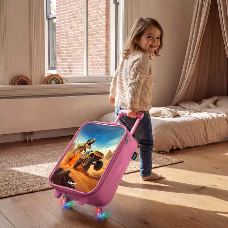 Kinderkoffer Rosa - Flüchtender Lkw nach T-Rex in feuriger Wüste — 2