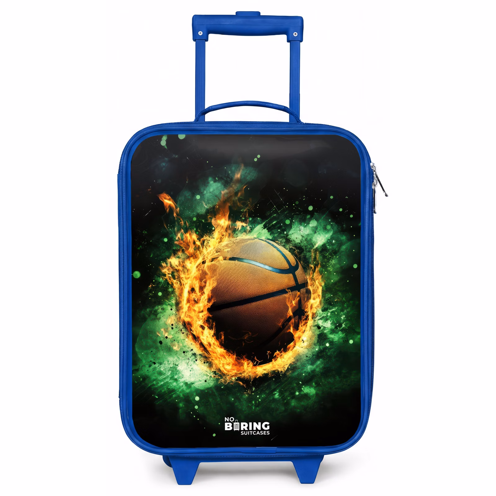 Kinderkoffer Blau - Basketball in Flammen und explosiver Energie — 1
