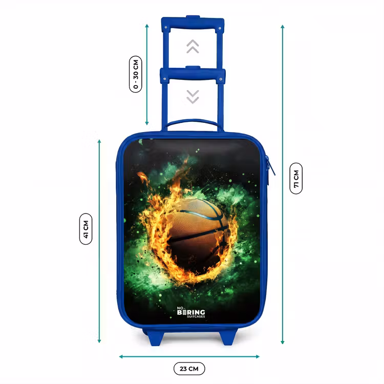 Kinderkoffer Blau - Basketball in Flammen und explosiver Energie — 7