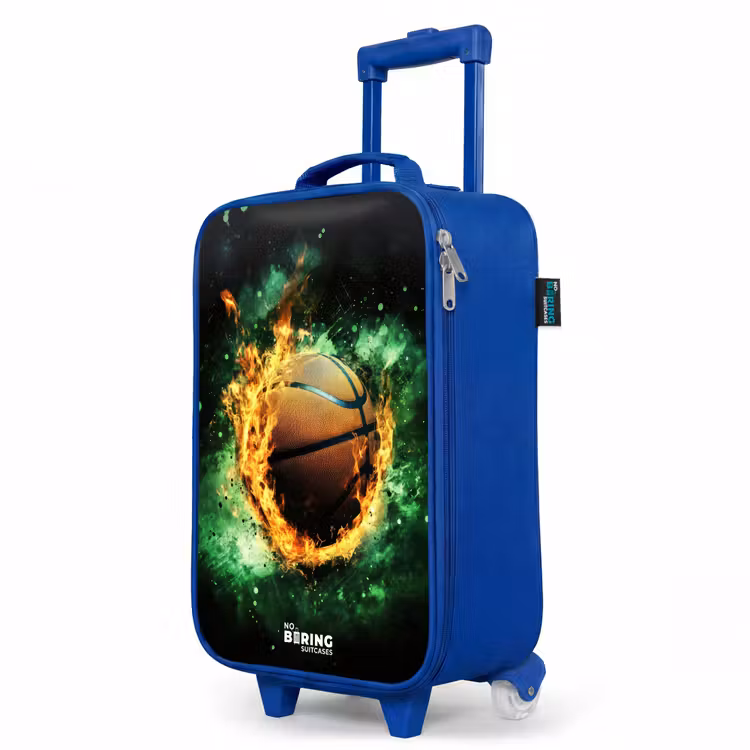 Kinderkoffer Blau - Basketball in Flammen und explosiver Energie — 8