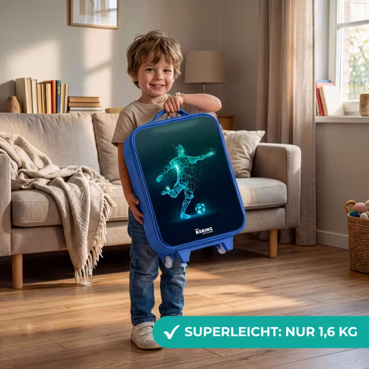 Kinderkoffer Blau - Fußballer kickt mit Gewalt in digitaler Form — 3
