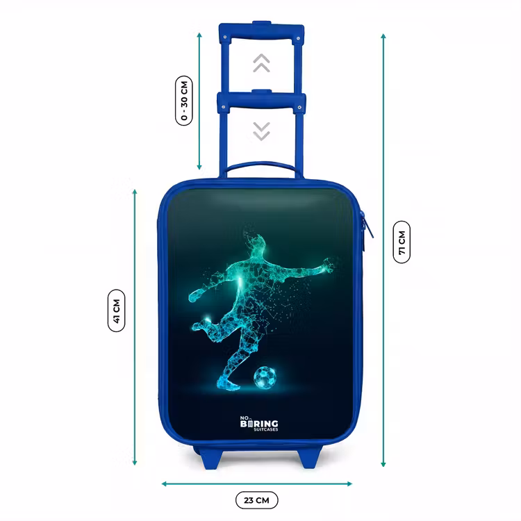 Kinderkoffer Blau - Fußballer kickt mit Gewalt in digitaler Form — 7