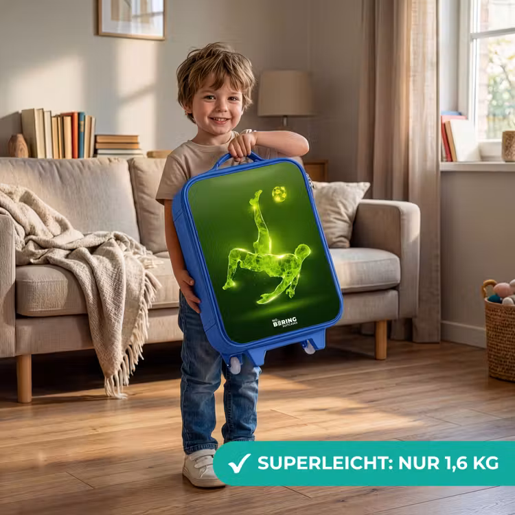 Kinderkoffer Blau - Grünes Neon-Omelett in Aktion — 3