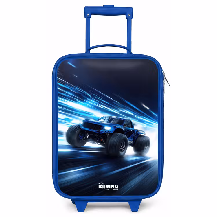 Kinderkoffer Blau - Monstertruck rast durch die Lichtgeschwindigkeit — 1