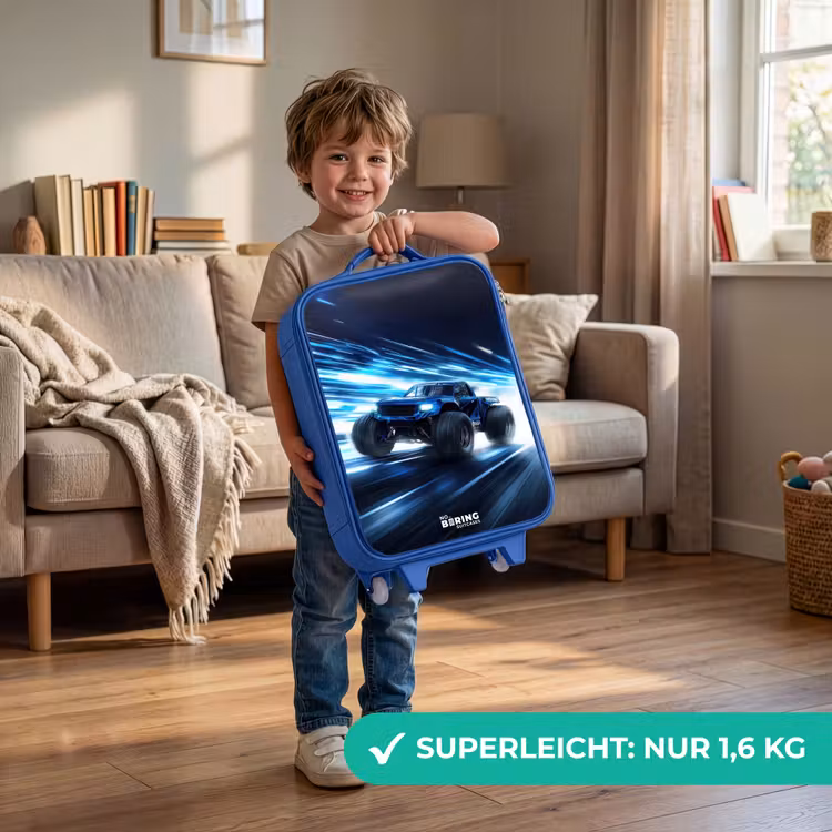 Kinderkoffer Blau - Monstertruck rast durch die Lichtgeschwindigkeit — 3