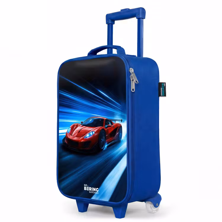 Kinderkoffer Blau - Roter Rennwagen in der digitalen Geschwindigkeitswelt — 8