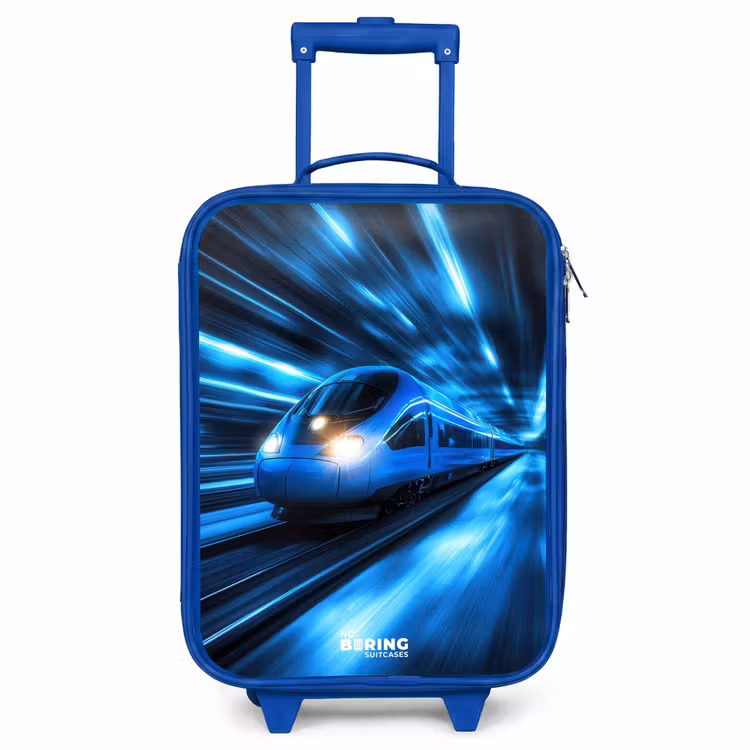 Kinderkoffer Blau - Superschnellzug im neonblauen Tunnel — 1