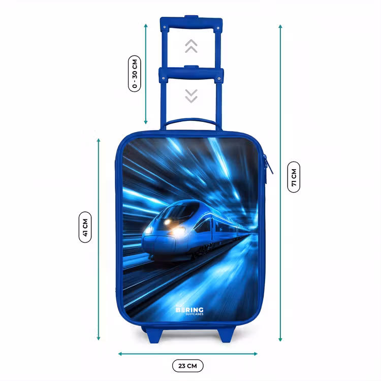 Kinderkoffer Blau - Superschnellzug im neonblauen Tunnel — 7
