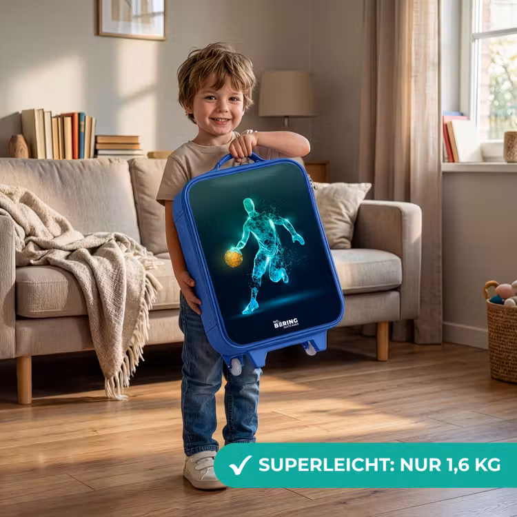 Kinderkoffer Blau - Basketballspieler in Neon-Dribbling-Aktion — 3