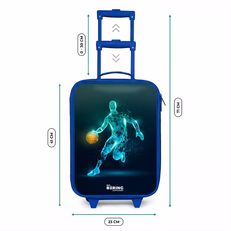 Kinderkoffer Blau - Basketballspieler in Neon-Dribbling-Aktion — 7