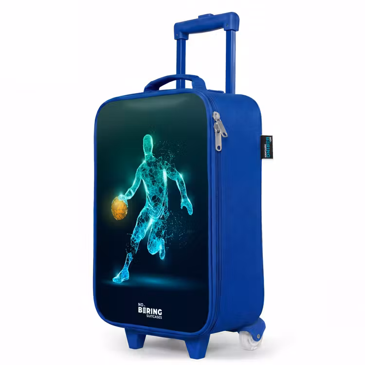 Kinderkoffer Blau - Basketballspieler in Neon-Dribbling-Aktion — 8