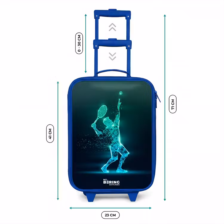 Kinderkoffer Blau - Digitaler Tennisspieler im futuristischen Stil — 7