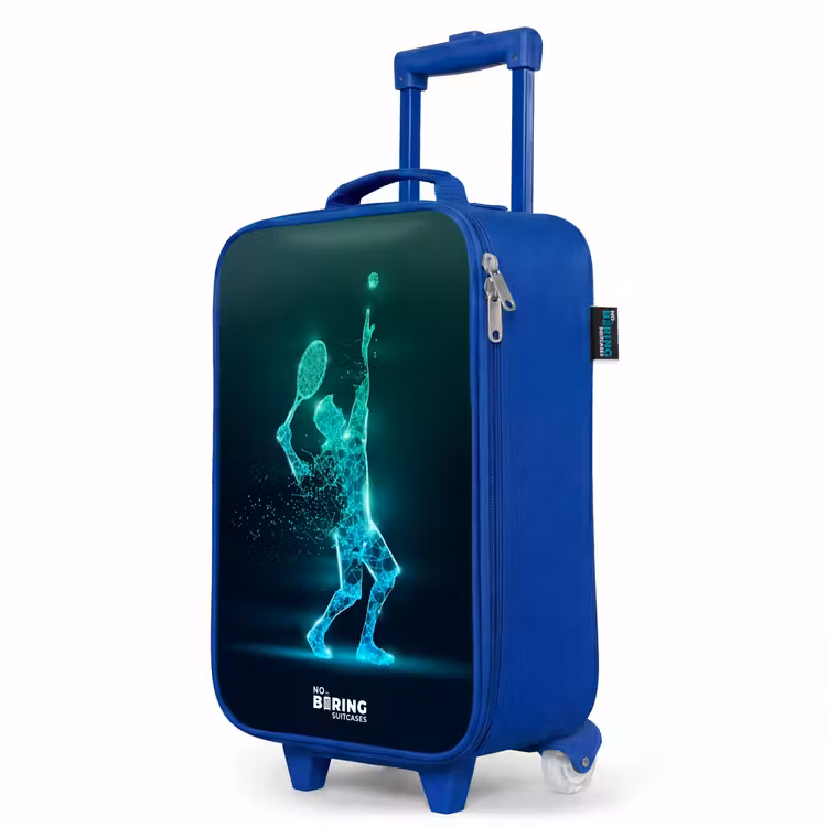 Kinderkoffer Blau - Digitaler Tennisspieler im futuristischen Stil — 8