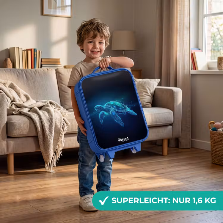Kinderkoffer Blau - Leuchtende Schildkröte im digitalen Ozean — 3
