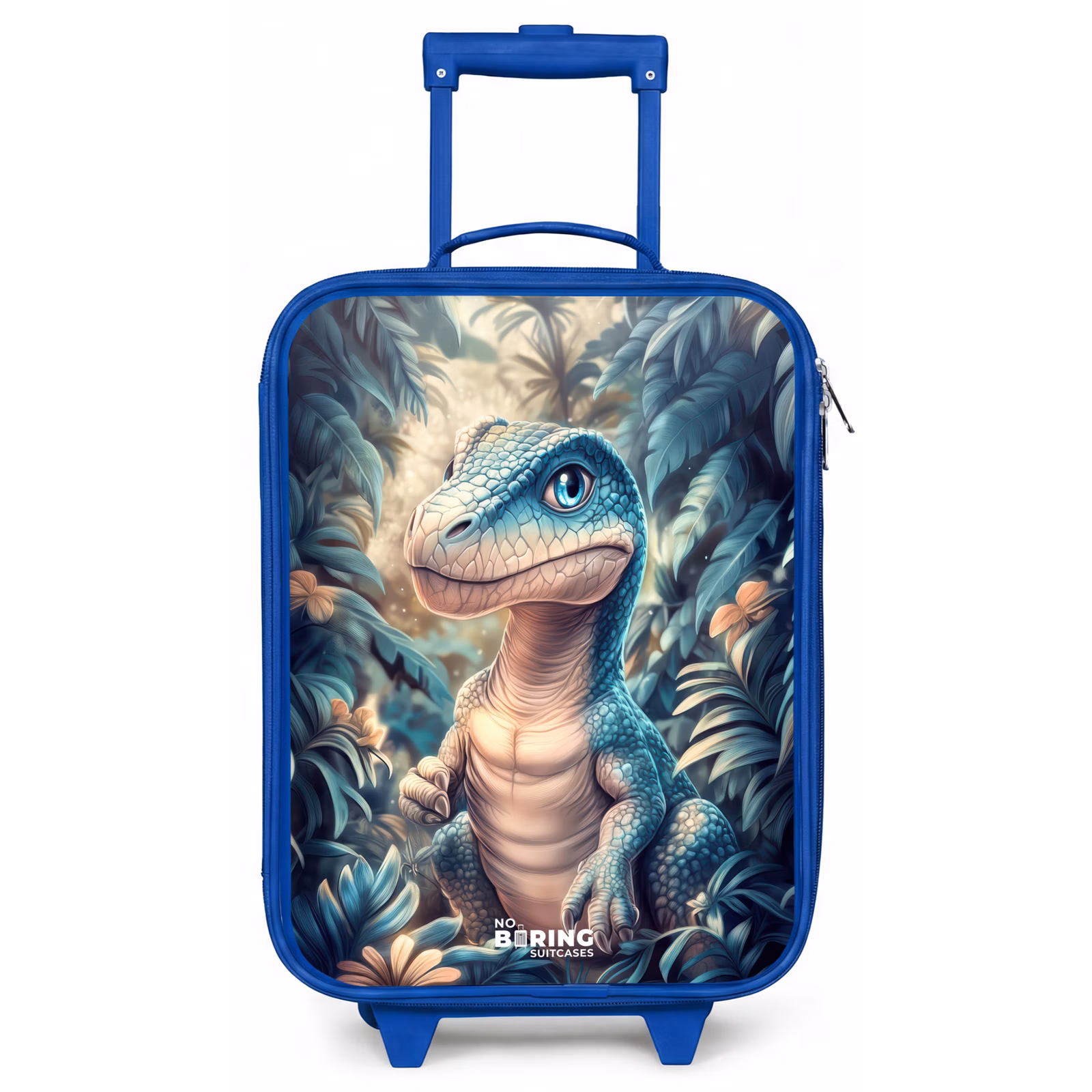 Kinderkoffer Blau - Dino im mystischen Dschungel mit Mondlicht — 1