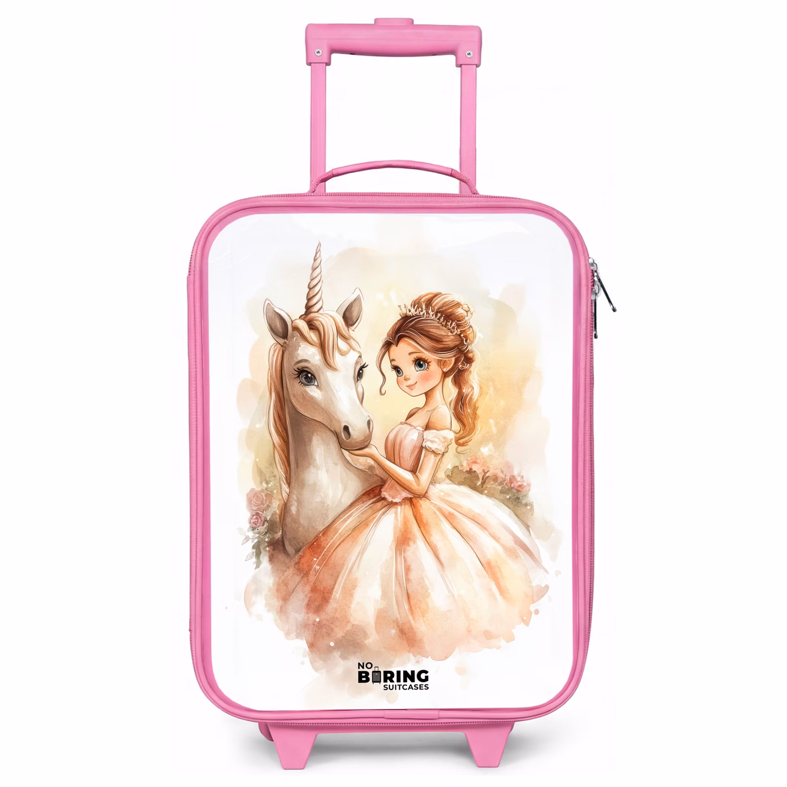 Kinderkoffer Rosa - Prinzessin im Kleid mit weißem Einhorn — 1
