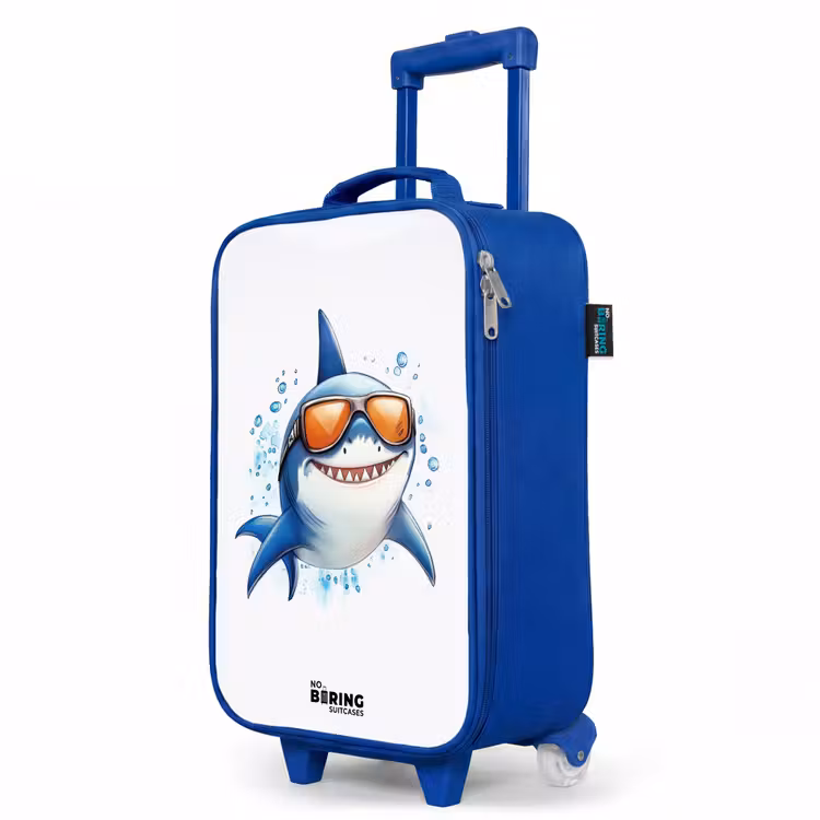 Kinderkoffer Blau - Cooler Hai mit Sonnenbrille im Wasser — 8