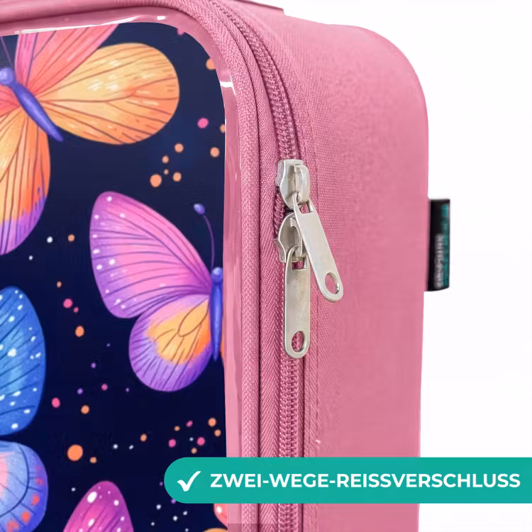 Kinderkoffer Rosa - Bunte Schmetterlinge in Rosa und Blau — 5