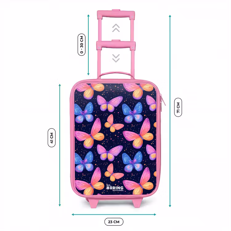 Kinderkoffer Rosa - Bunte Schmetterlinge in Rosa und Blau — 7