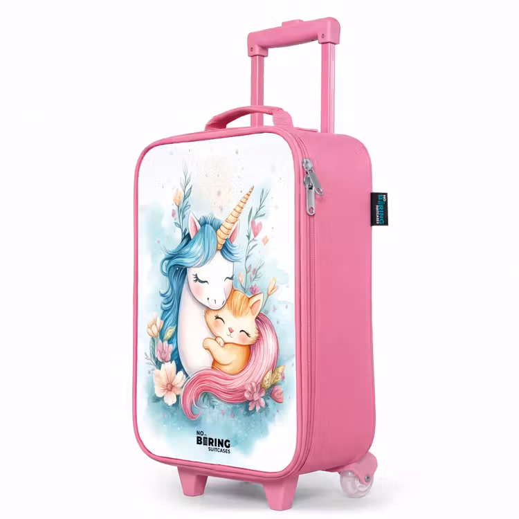 Kinderkoffer Rosa - Einhorn mit blauer Mähne und orangefarbenem Kätzchen — 8