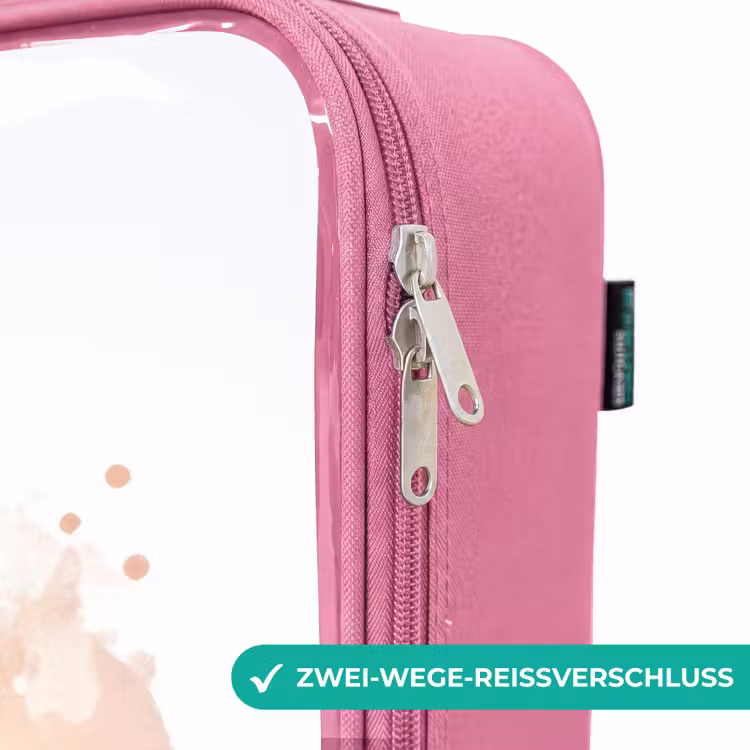 Kinderkoffer Rosa - Einhorn mit rosa Mähne zwischen pastellfarbenen Blumen — 5