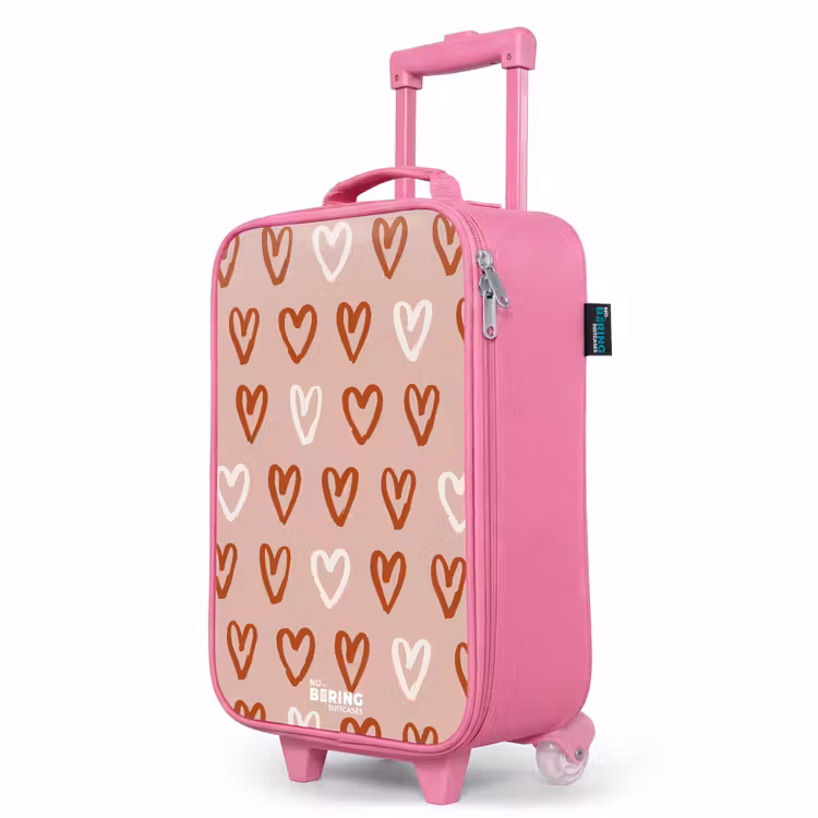 Kinderkoffer Rosa - Herzmuster in Rosa und Weiß — 8