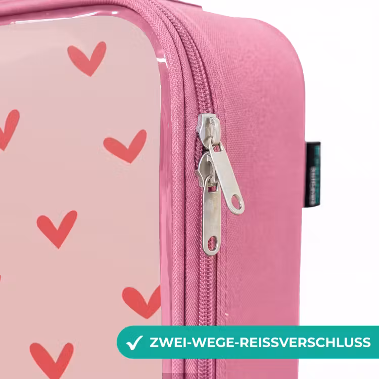 Kinderkoffer Rosa - Herzmuster mit rosa Farben — 5