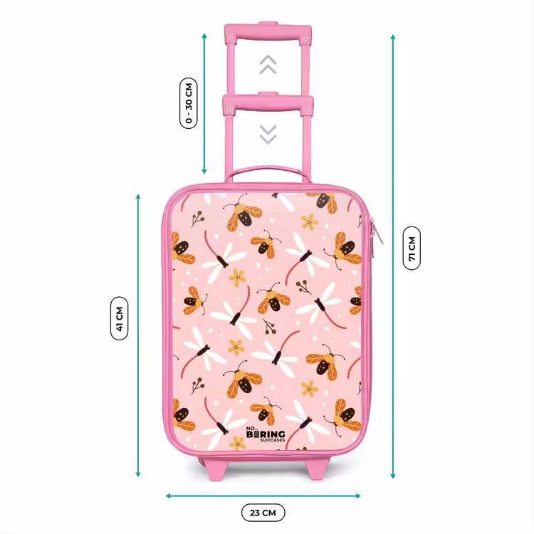 Kinderkoffer Rosa - Marienkäfer und Libellen auf rosa Hintergrund — 7