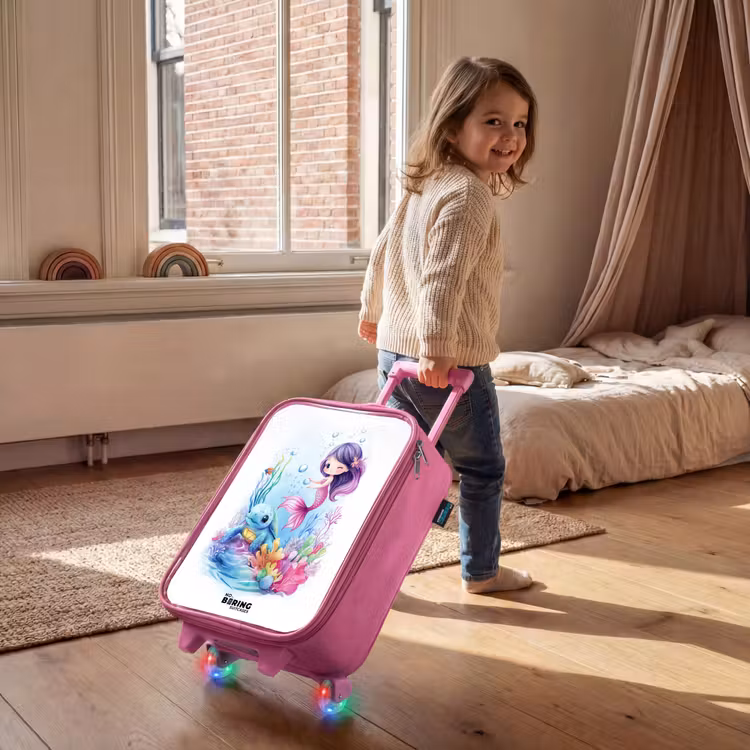 Kinderkoffer Rosa - Meerjungfrau mit blauer Schildkröte zwischen Korallen — 2