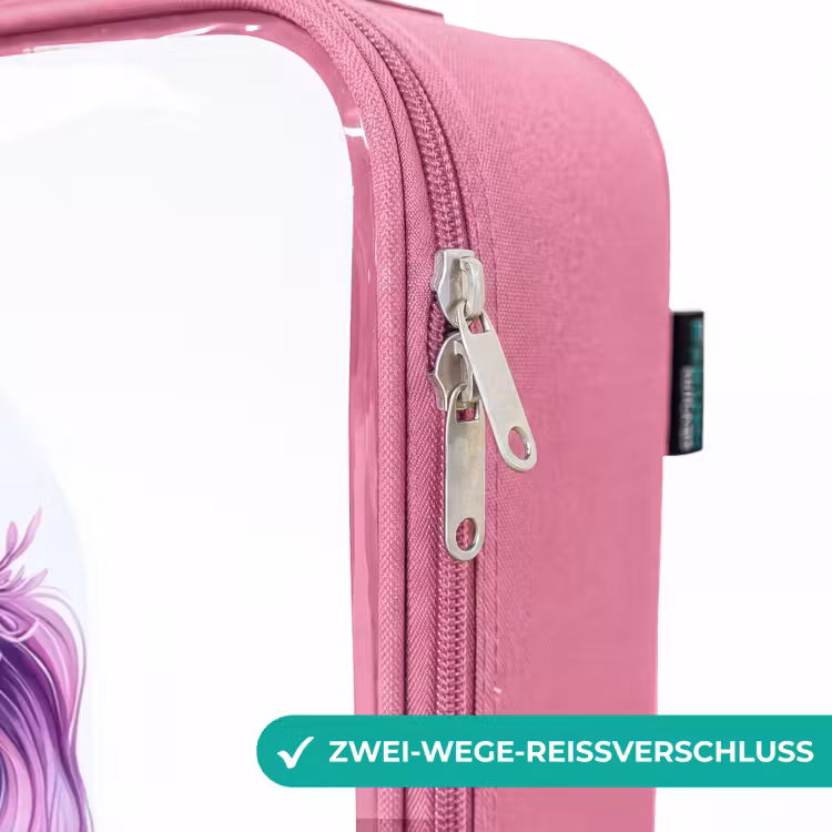 Kinderkoffer Rosa - Meerjungfrau mit blauer Schildkröte zwischen Korallen — 5