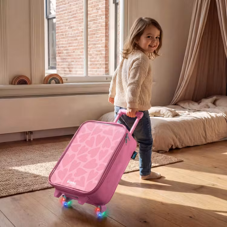 Kinderkoffer Rosa - Rosa Herzen Muster — 2