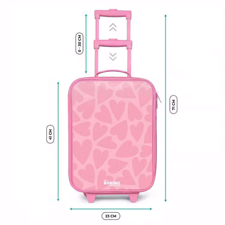 Kinderkoffer Rosa - Rosa Herzen Muster — 7