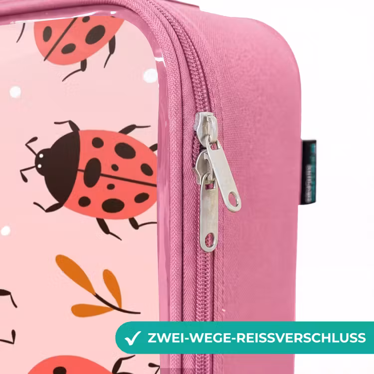 Kinderkoffer Rosa - Rote Marienkäfer auf rosa Hintergrund — 5