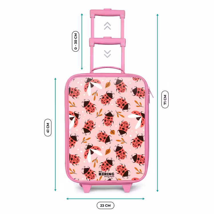 Kinderkoffer Rosa - Rote Marienkäfer auf rosa Hintergrund — 7