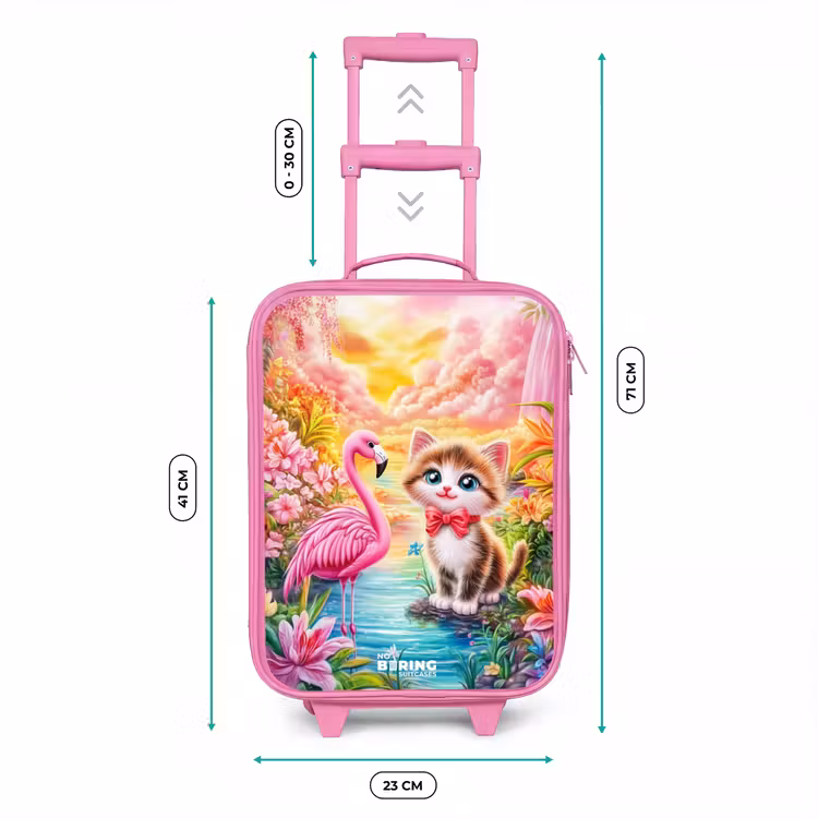 Kinderkoffer Rosa - Kätzchen mit Flamingo im tropischen Blumenparadies — 7