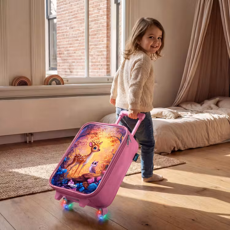 Kinderkoffer Rosa - Kleines Reh und Eule in einem rosa Märchenwald — 2