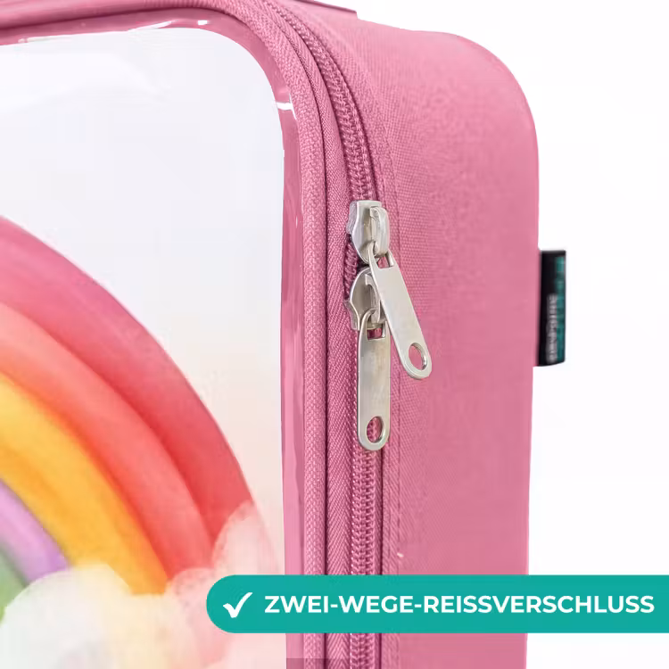 Kinderkoffer Rosa - Mädchen mit lila Drache unter Regenbogen — 5