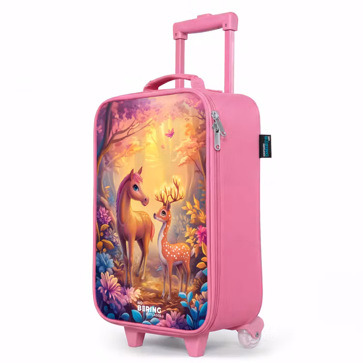 Kinderkoffer Rosa - Pferd und Hirsch in einem rosa Märchenwald — 8