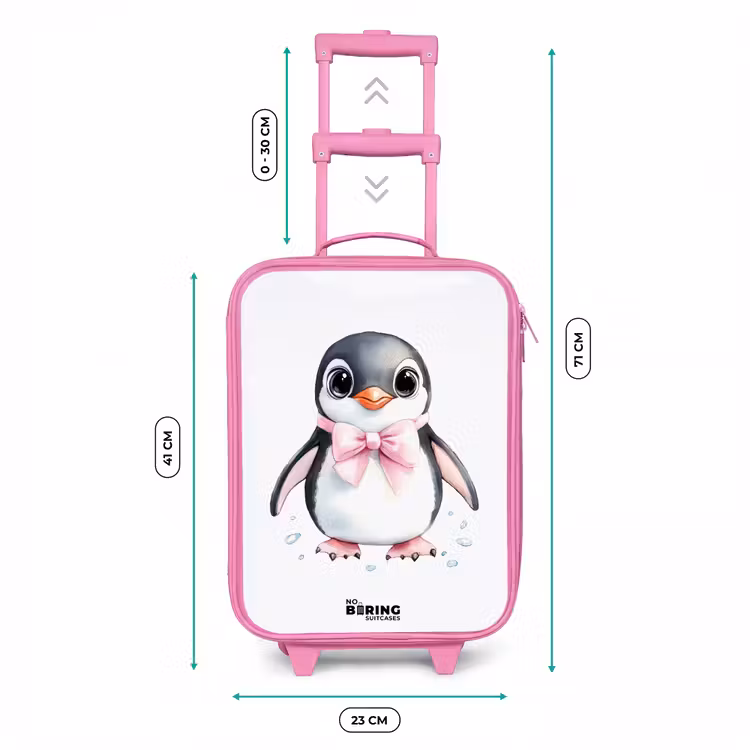 Kinderkoffer Rosa - Pinguin mit rosa Schleife und Eistropfen — 7
