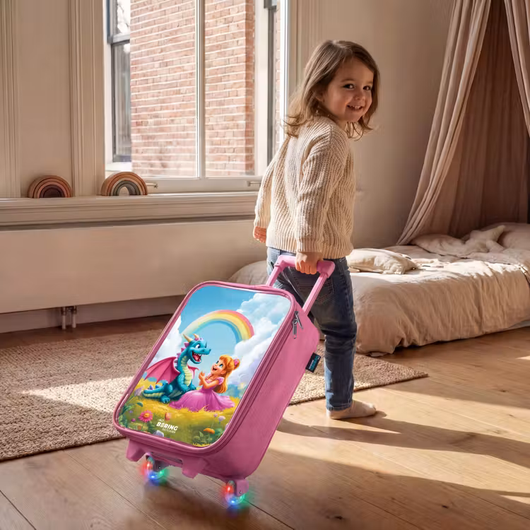 Kinderkoffer Rosa - Prinzessin und Dino in einer bunten Welt — 2