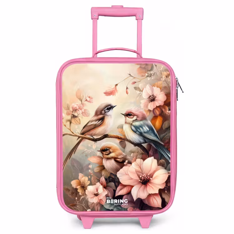 Kinderkoffer Rosa - Vögel mit rosa Blumen — 1
