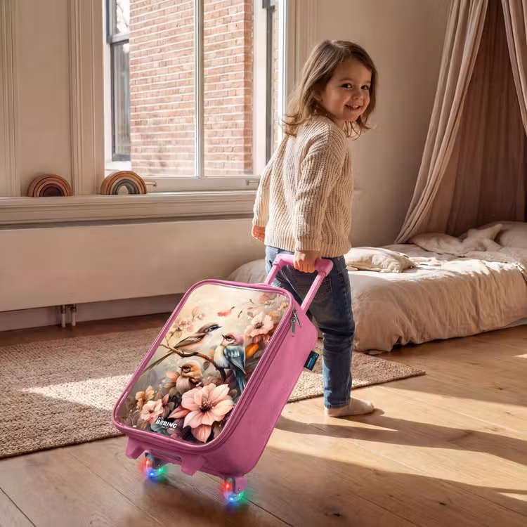 Kinderkoffer Rosa - Vögel mit rosa Blumen — 2