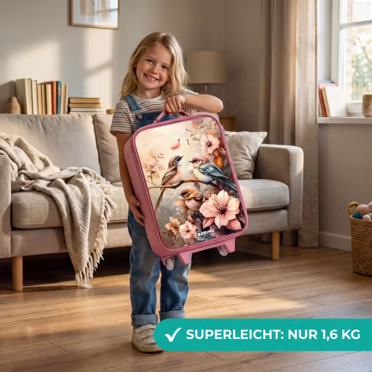 Kinderkoffer Rosa - Vögel mit rosa Blumen — 3