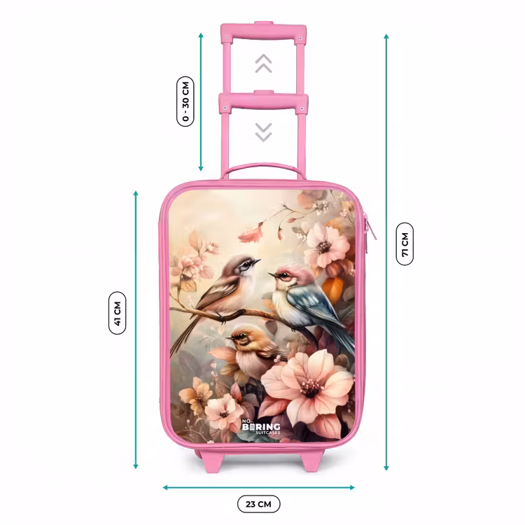 Kinderkoffer Rosa - Vögel mit rosa Blumen — 7