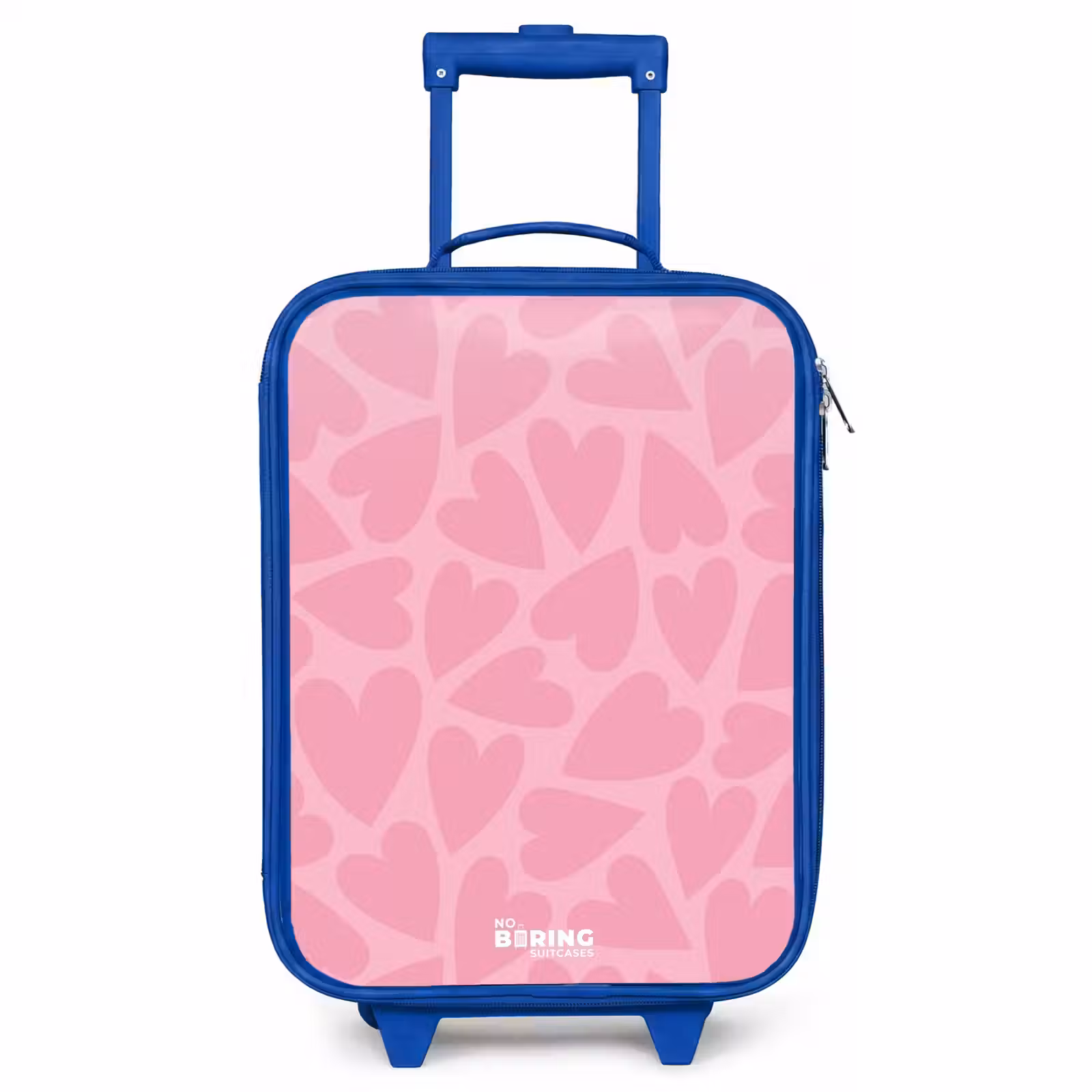 Kinderkoffer Blau - Rosa Herzen Muster — 1