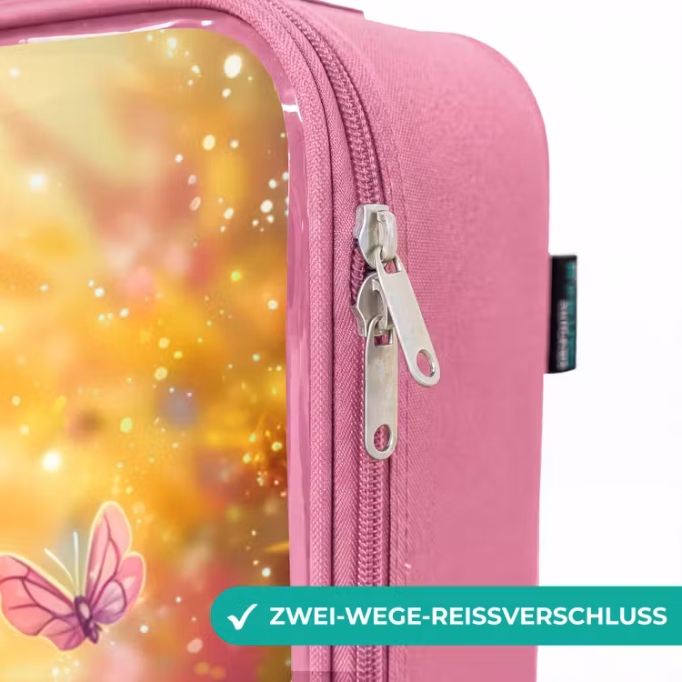 Kinderkoffer Rosa - Einhorn mit bunten Blumen — 5