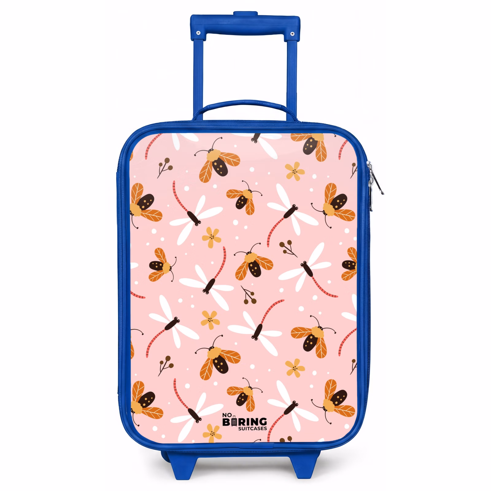 Kinderkoffer Blau - Marienkäfer und Libellen auf rosa Hintergrund — 1